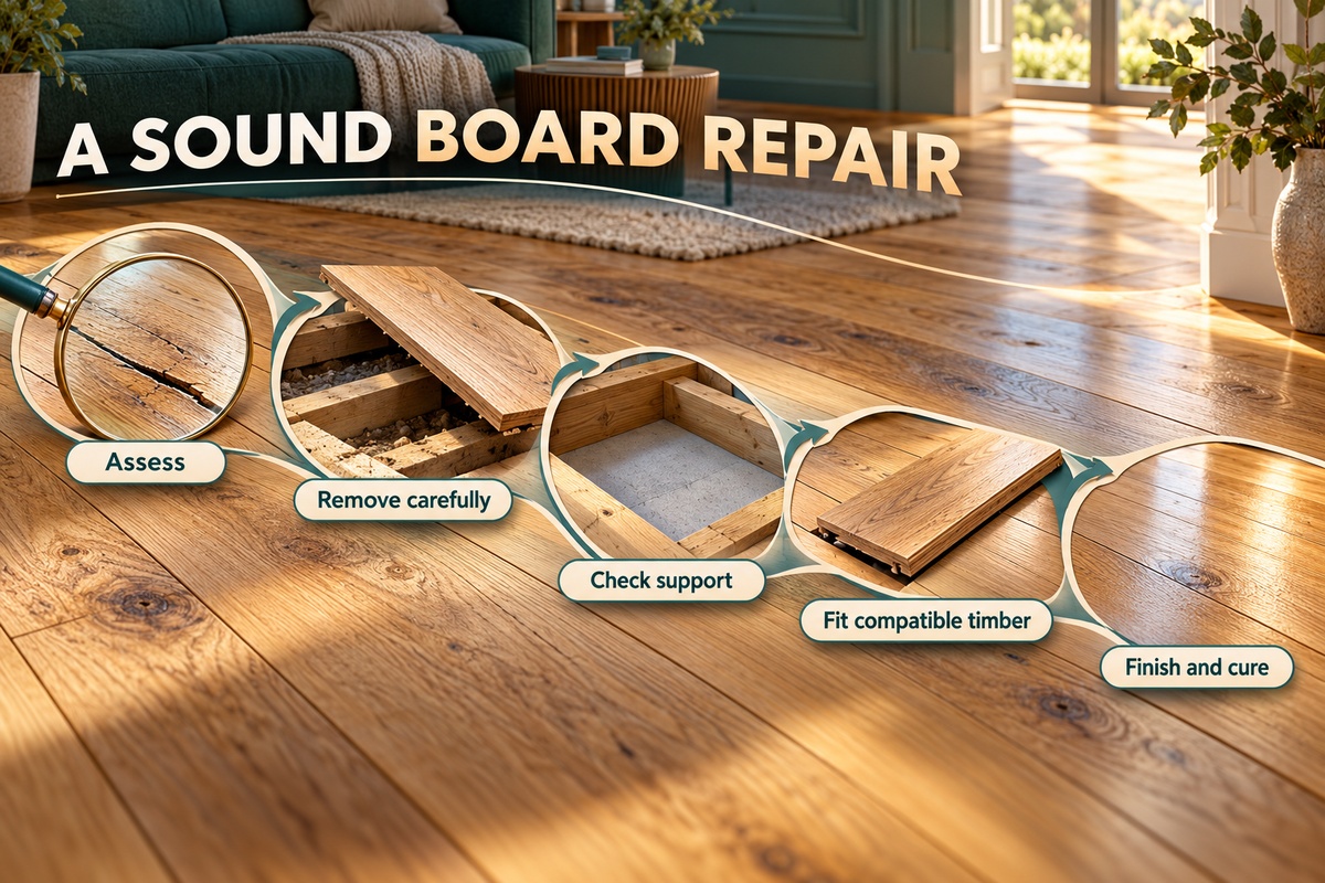 4 Assessment removal fitting and finishing of a replacement floorboard