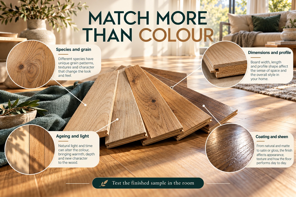 5 Matching timber grain board profile colour and sheen