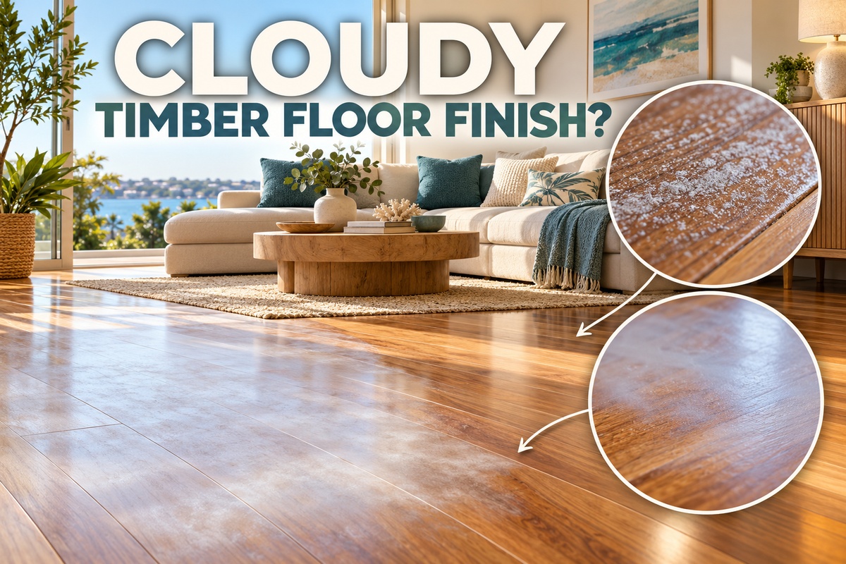 6 Cloudy timber floor with magnified residue and finish details