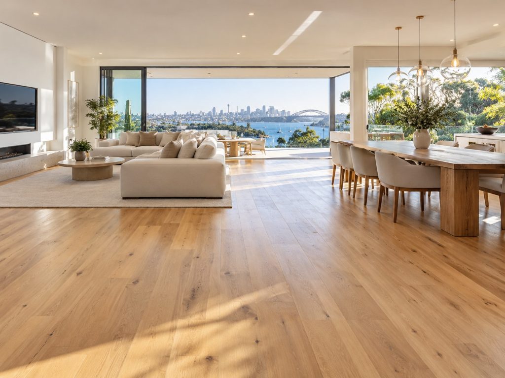 Timber flooring specialist inspecting hardwood floors in Sydney