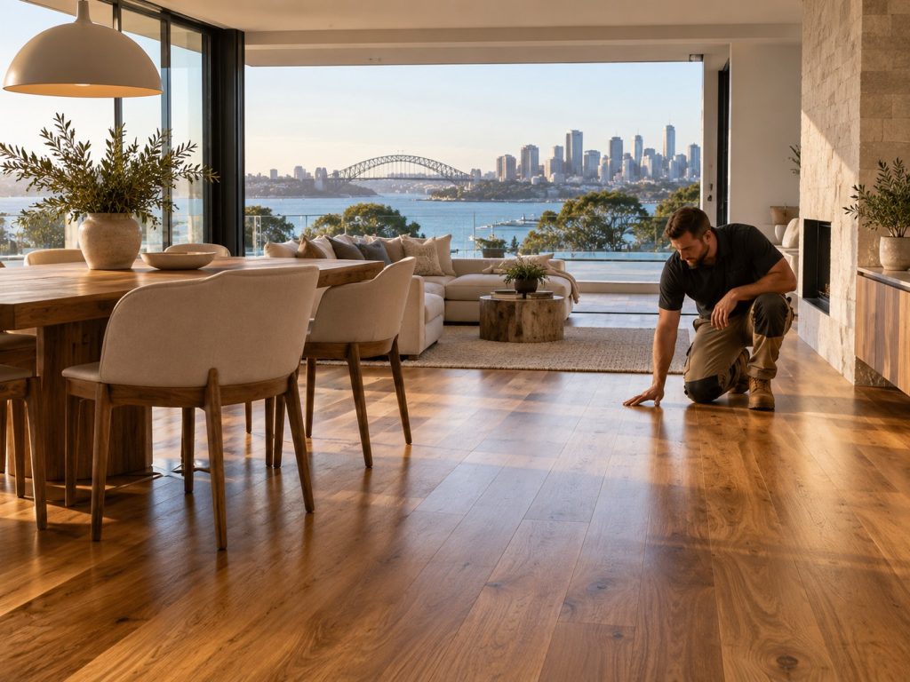 Professional timber flooring in a modern Sydney home